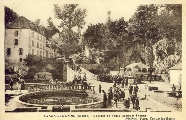 Vue des sources d'Évaux-les-Bains en 1835