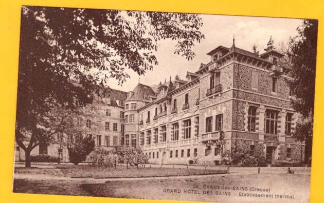 Vue des thermes Évaux-les-Bains en 1930
