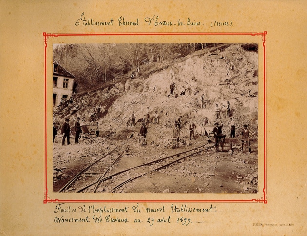 Fouilles des thermes Évaux-les-Bains le 20 avril 1899