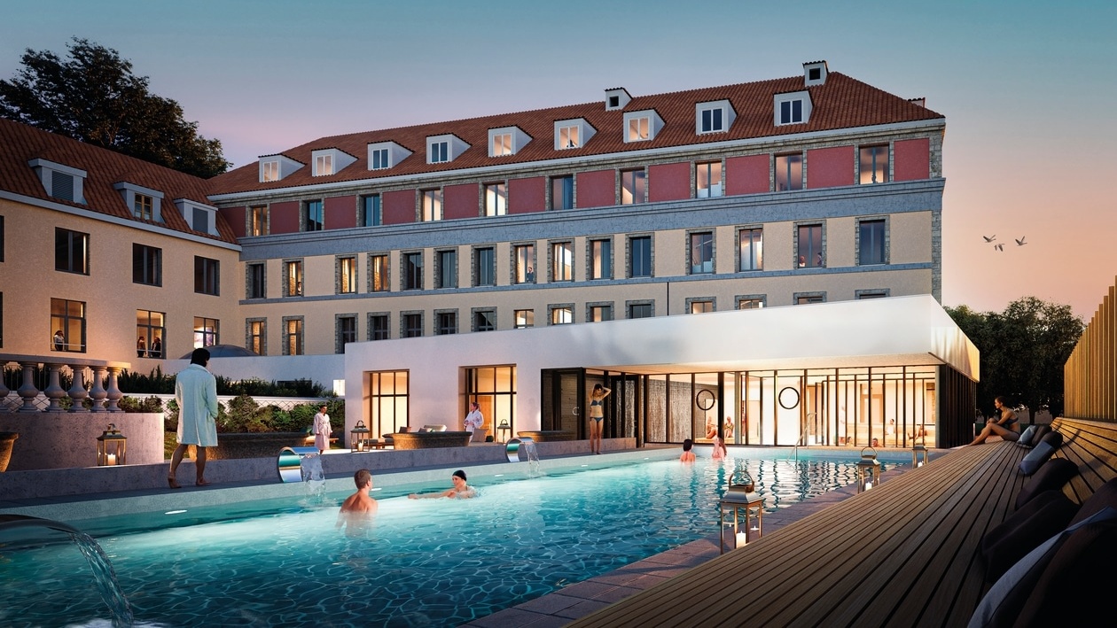 Photo extérieure prévisionnelle des thermes & SPA Évaux-les-Bains après travaux